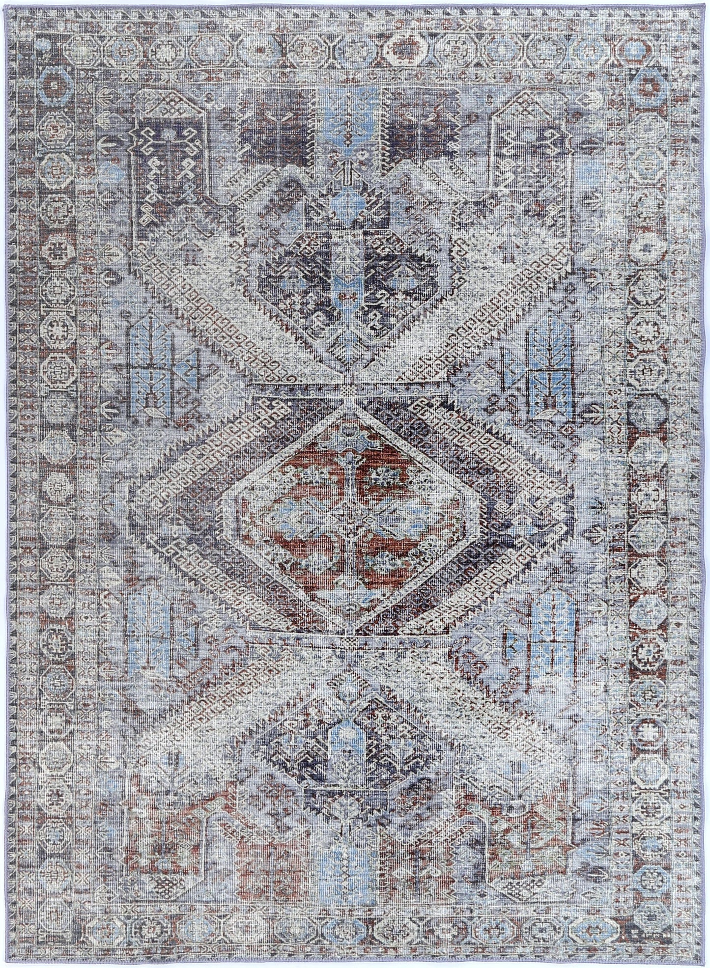 Le Grand Louvre Blue Washable Rug