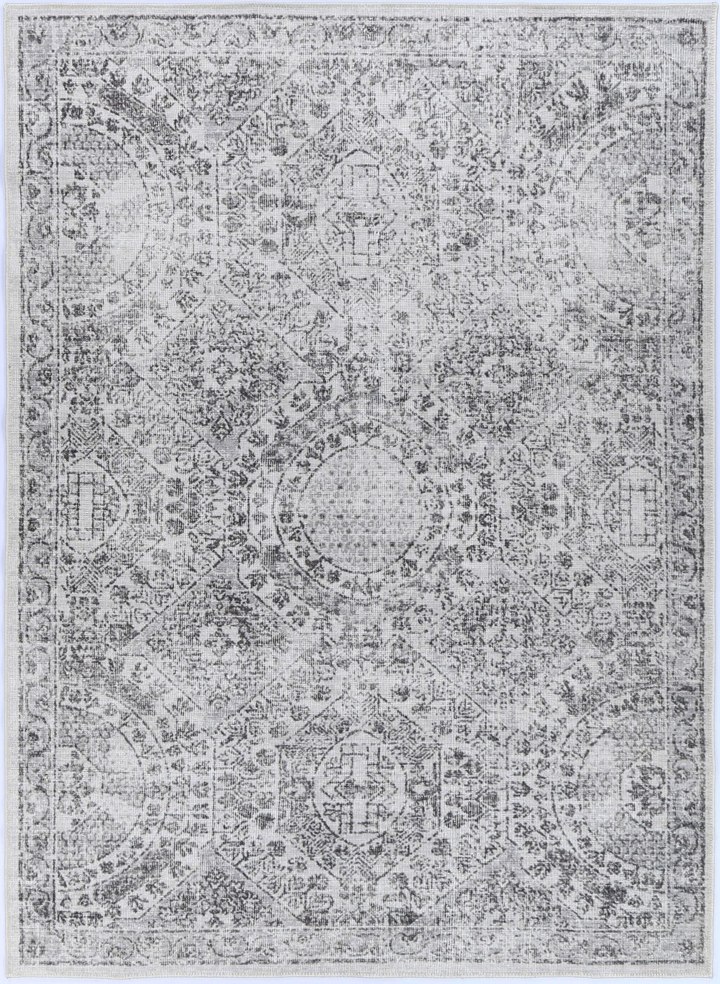 Versailles Winter Gray Washable Rug