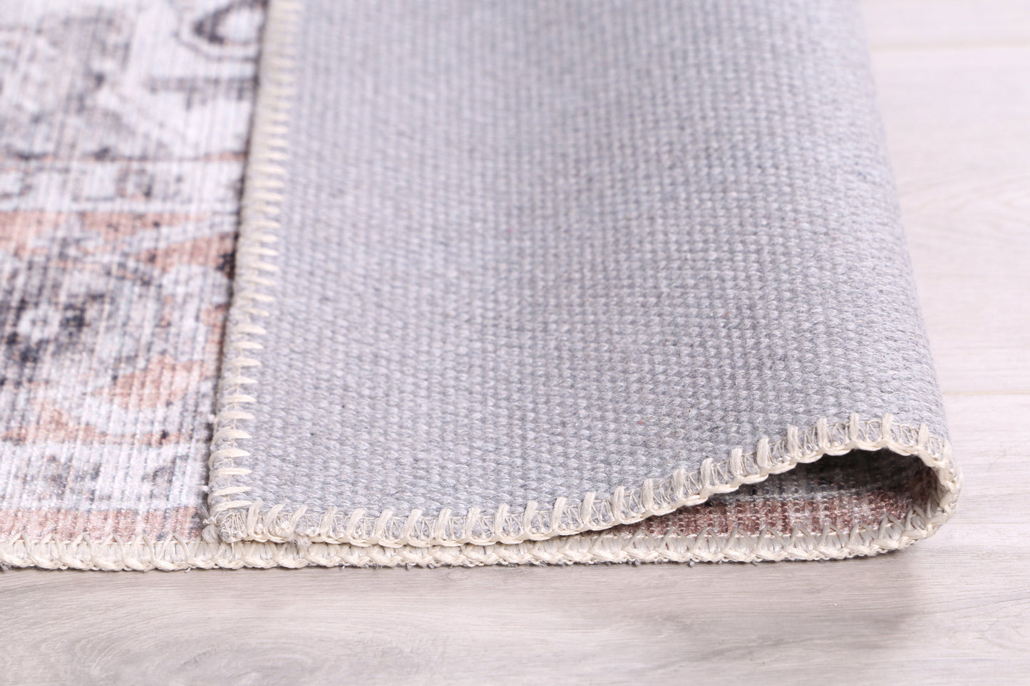 Distressed Vintage Cezanne Blush Washable Rug