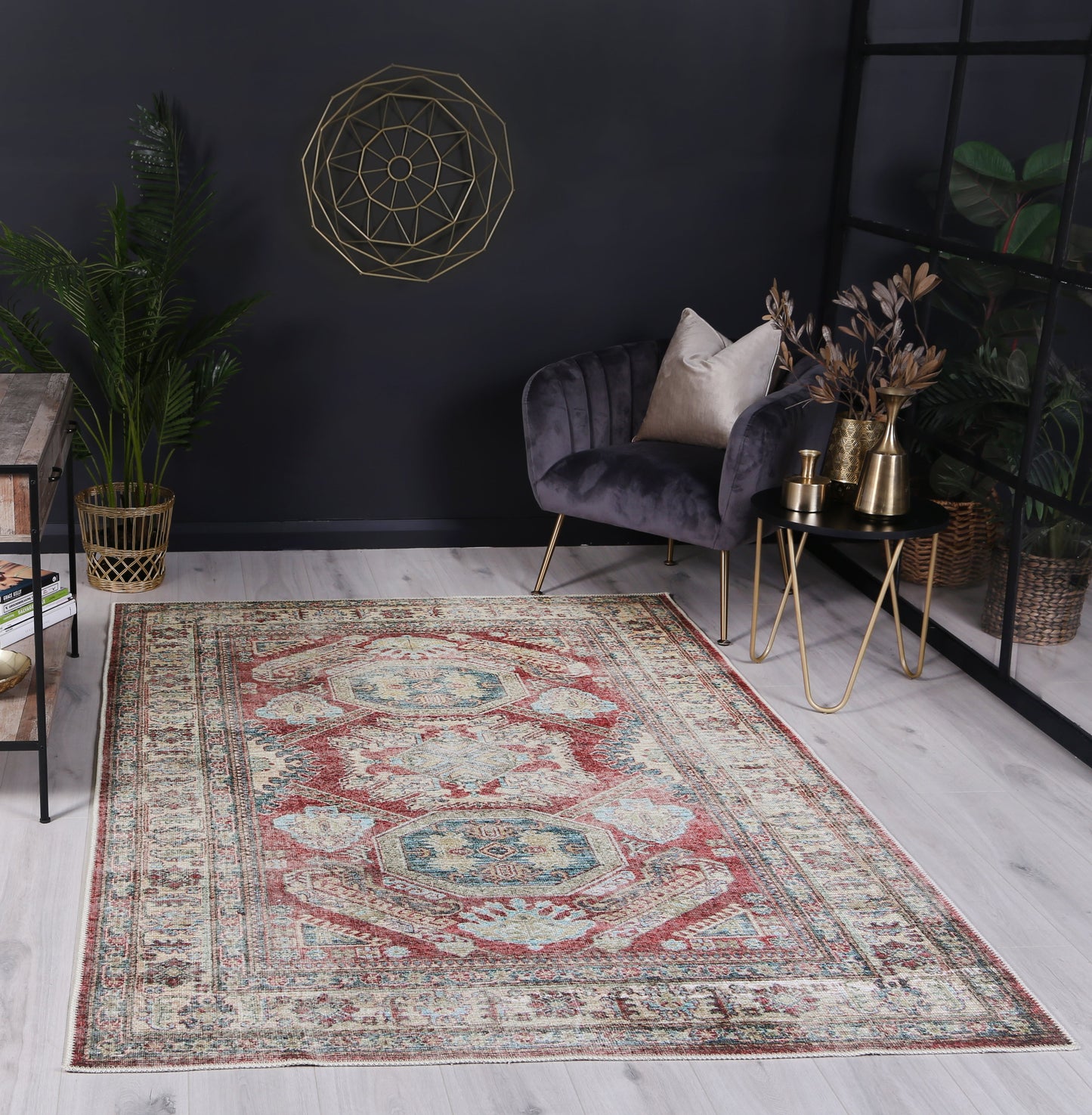Traditional Kazak Ruby Washable Rug