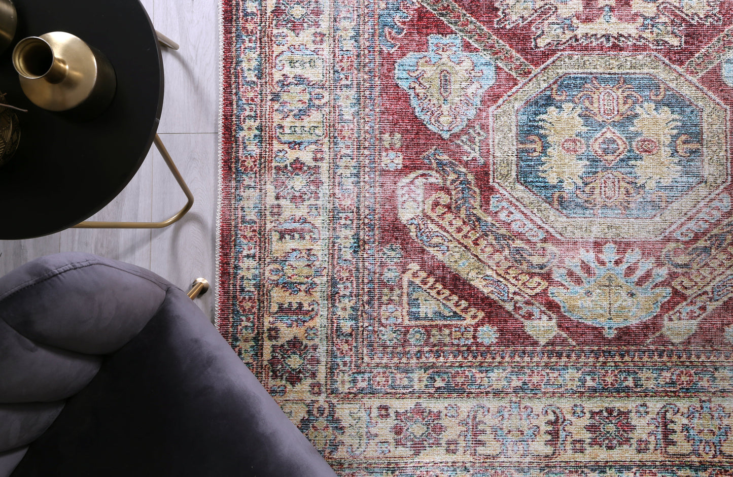 Traditional Kazak Ruby Washable Rug
