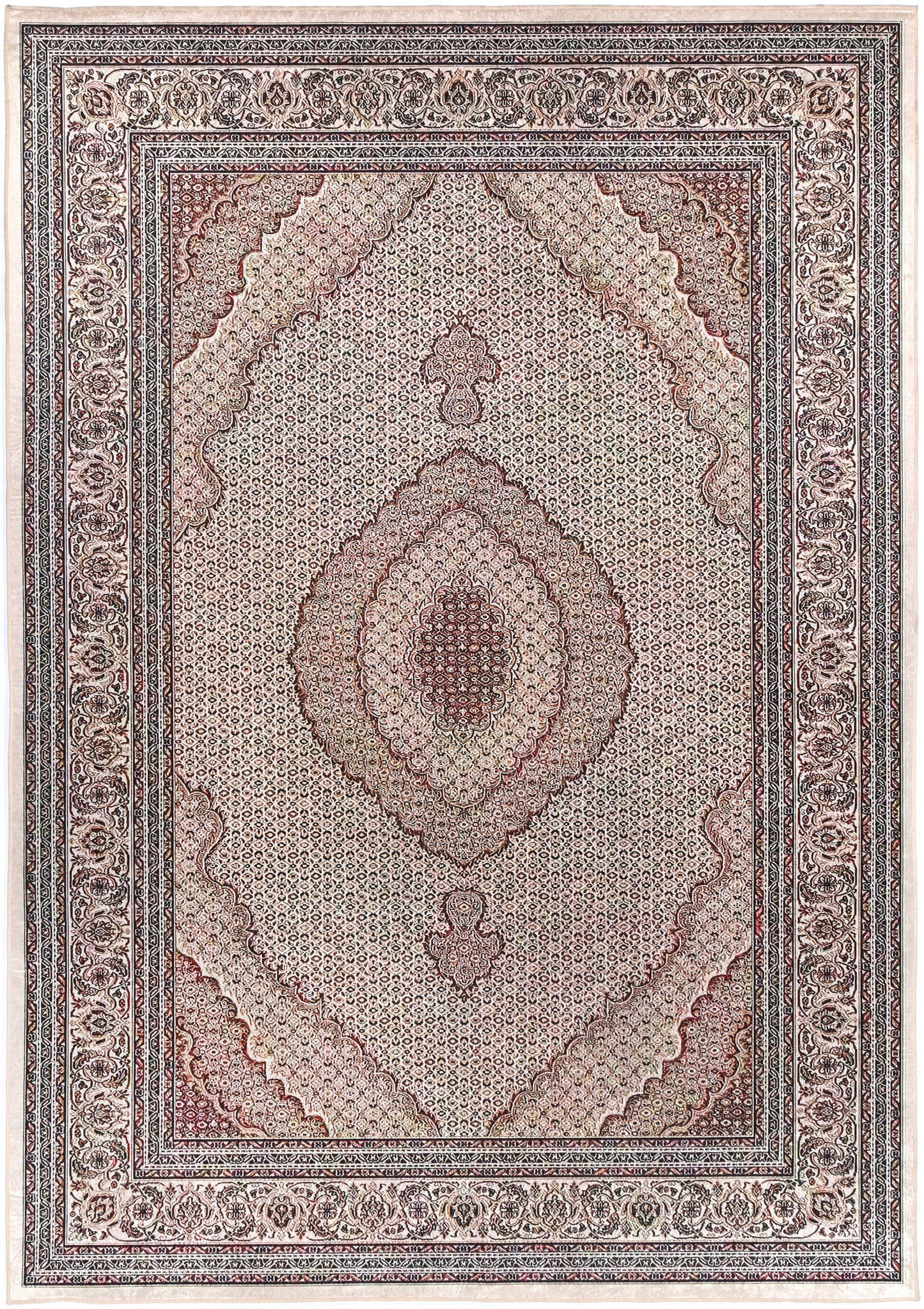 Angelic Medallion Red Non-Slip Rug