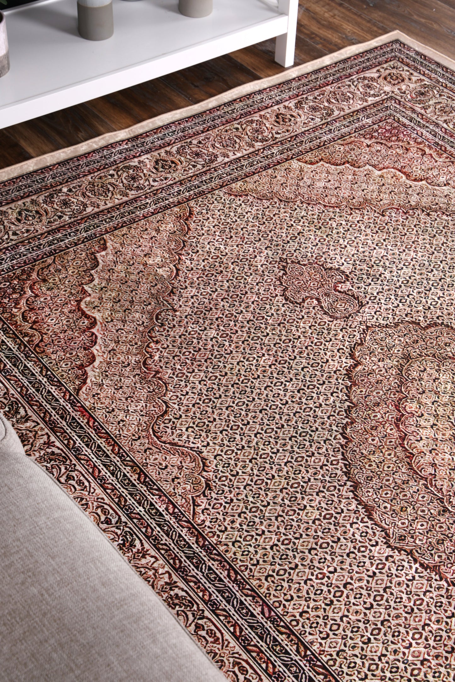 Angelic Medallion Red Non-Slip Rug