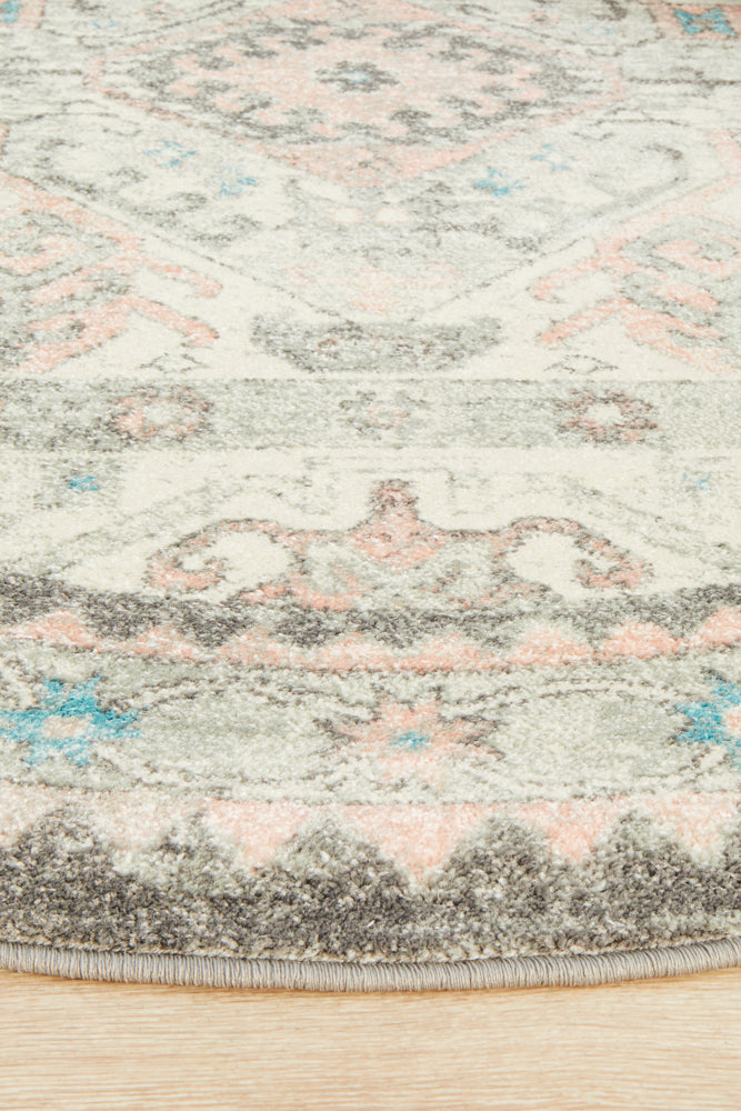 Avenue Silver Round Rug