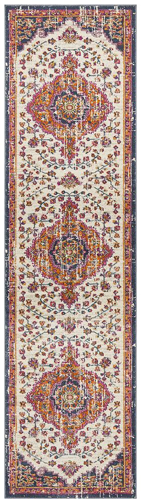 Babiru White Orange Medallion