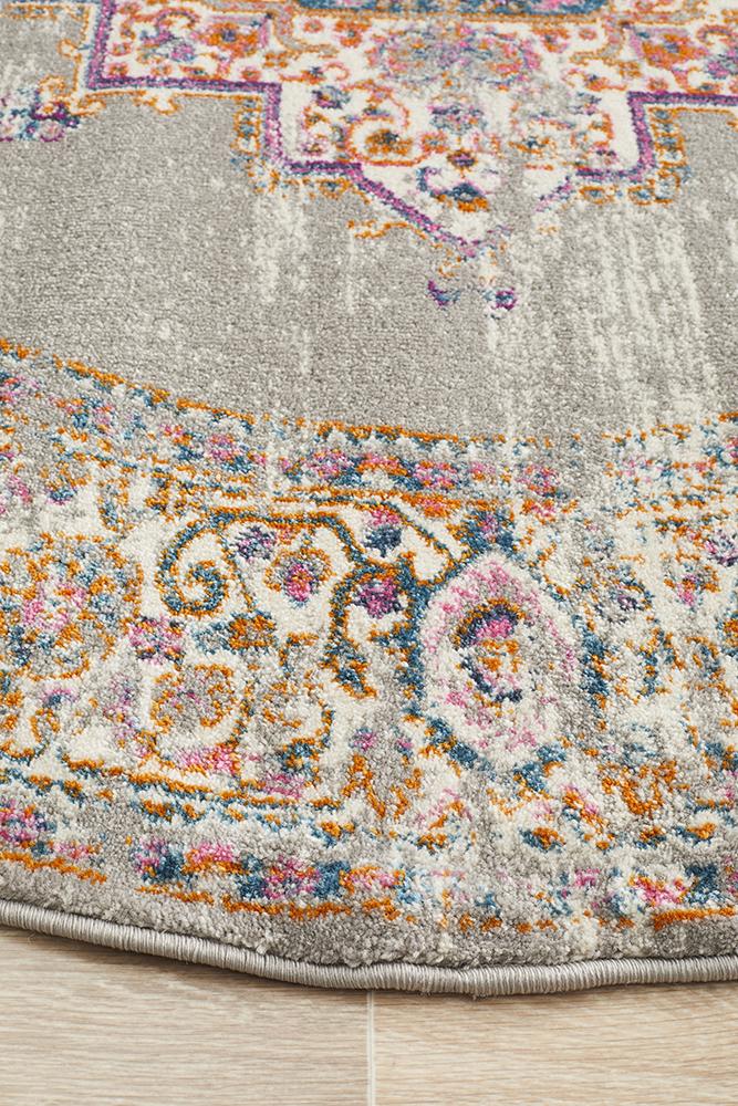 Babiru Grey Round Rug