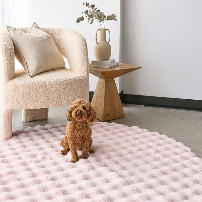 Bubble Blush Round - Machine Washable Rug