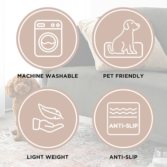 Bubble White Round - Machine Washable Rug