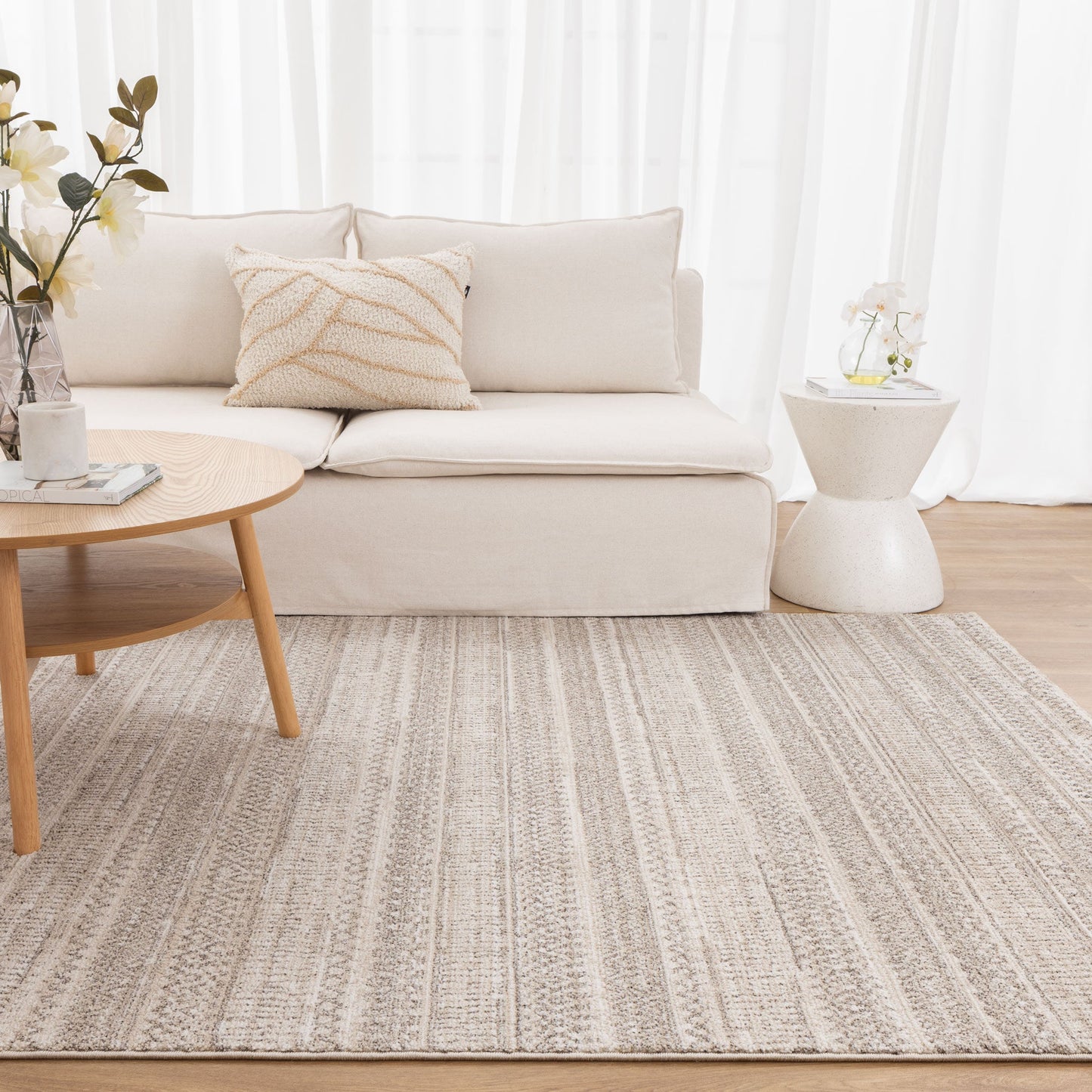 Clara Distressed Tribal Beige Rug