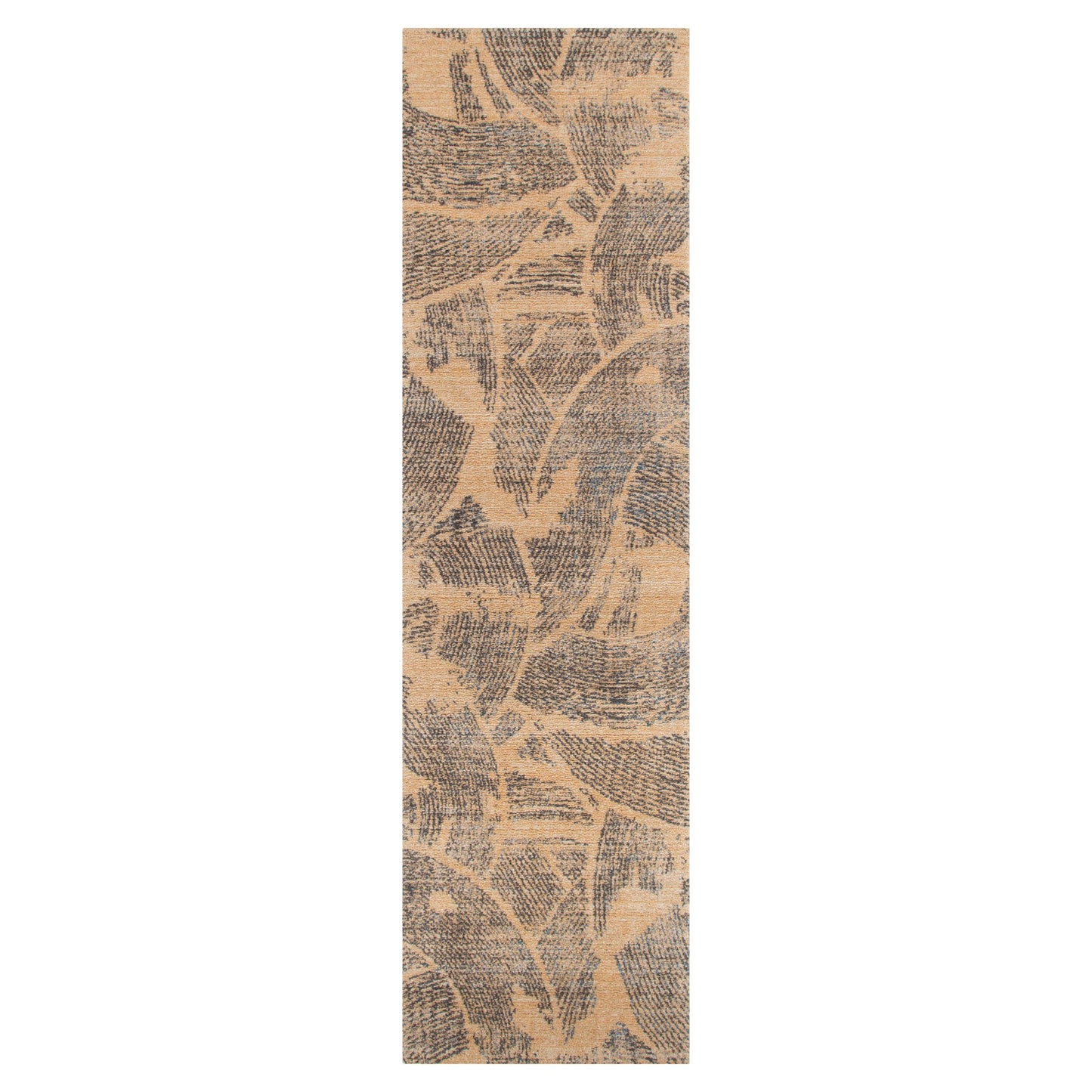 Clara Abstract Paintbrush Gold Rug