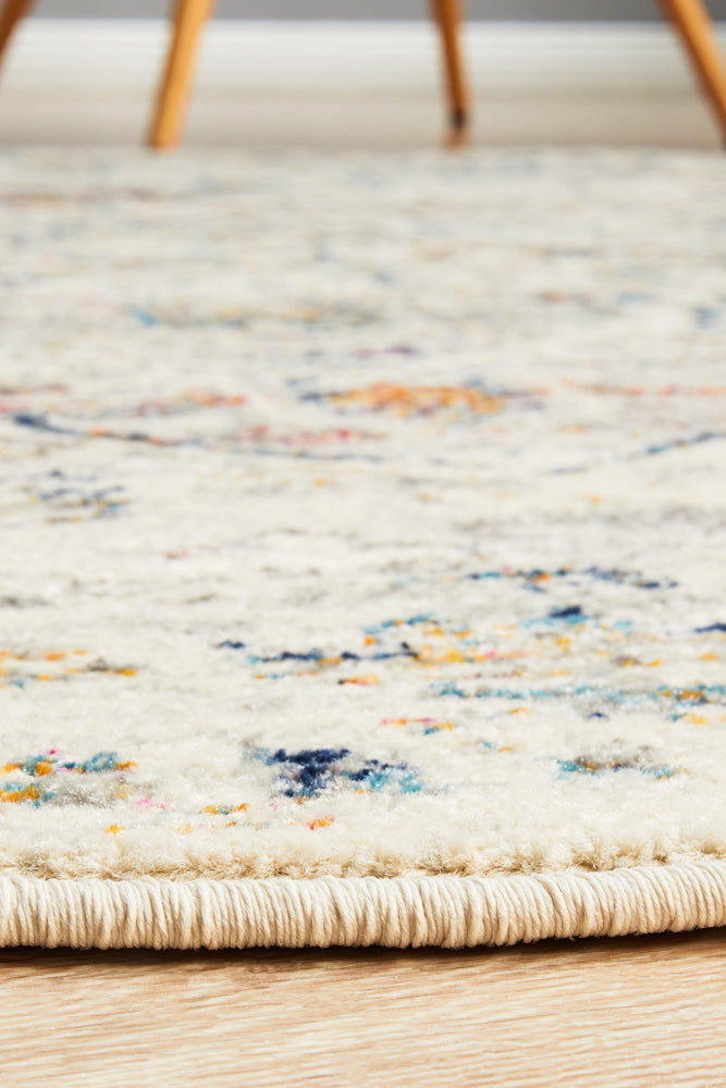 Century Faded Medallion Silver Round Rug