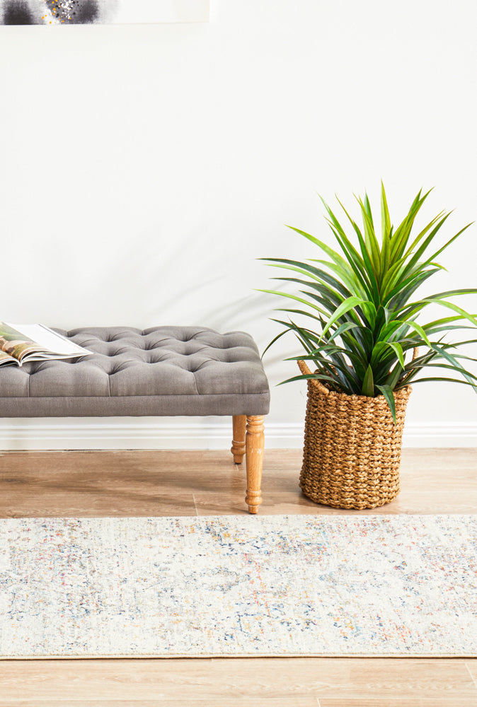 Century Faded Medallion Silver Runner Rug