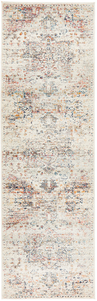Century Faded Medallion Silver Runner Rug