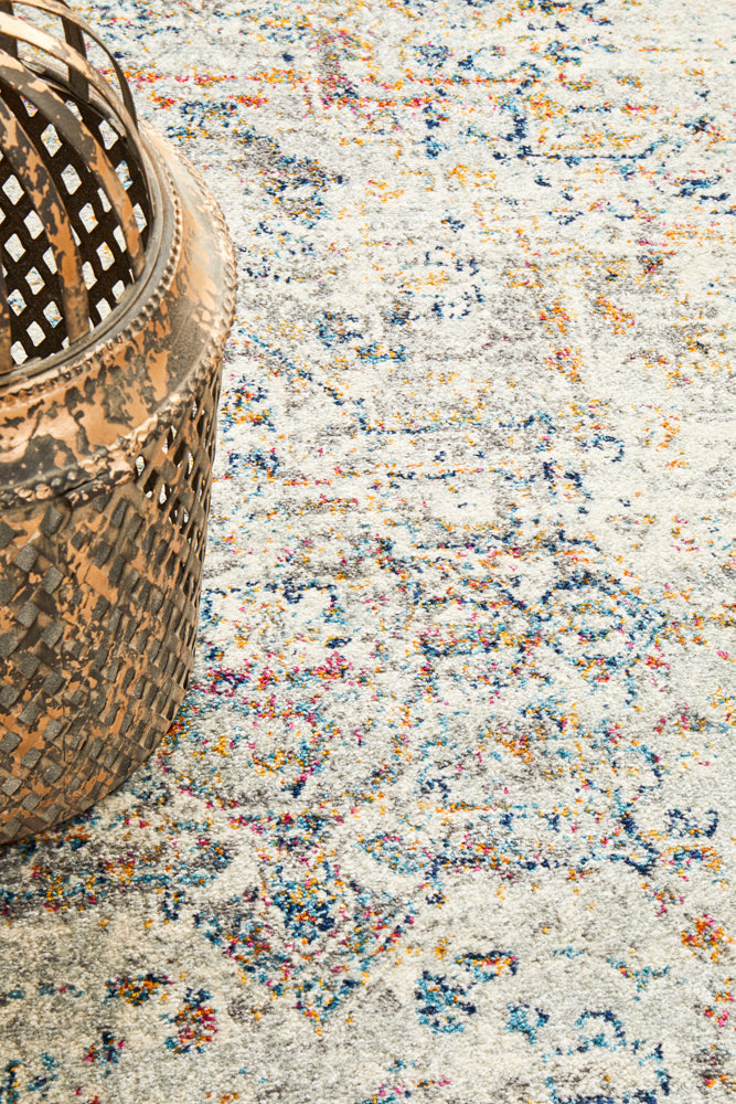 Century Faded Medallion Silver Runner Rug