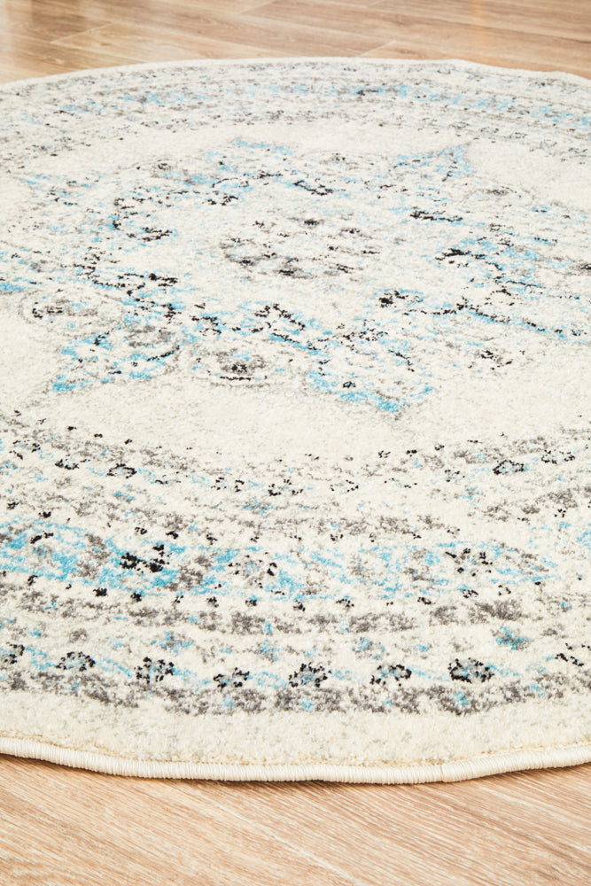 Century White Round Rug