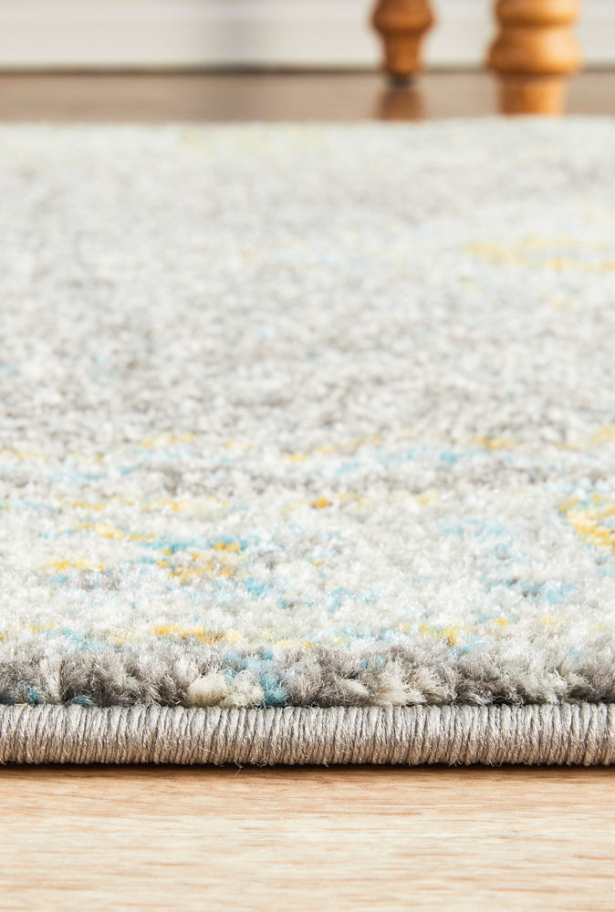 Century Faded Medallion Grey Runner Rug