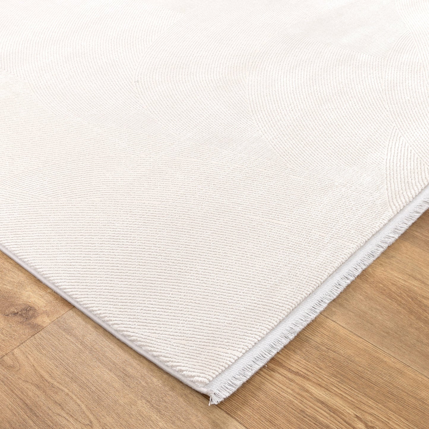Chateau Geometric Lines White Rug