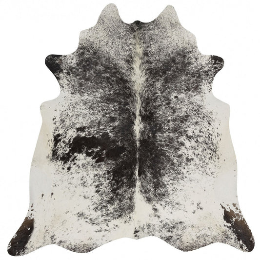 Exquisite Natural Cow Hide Salt & Pepper Black