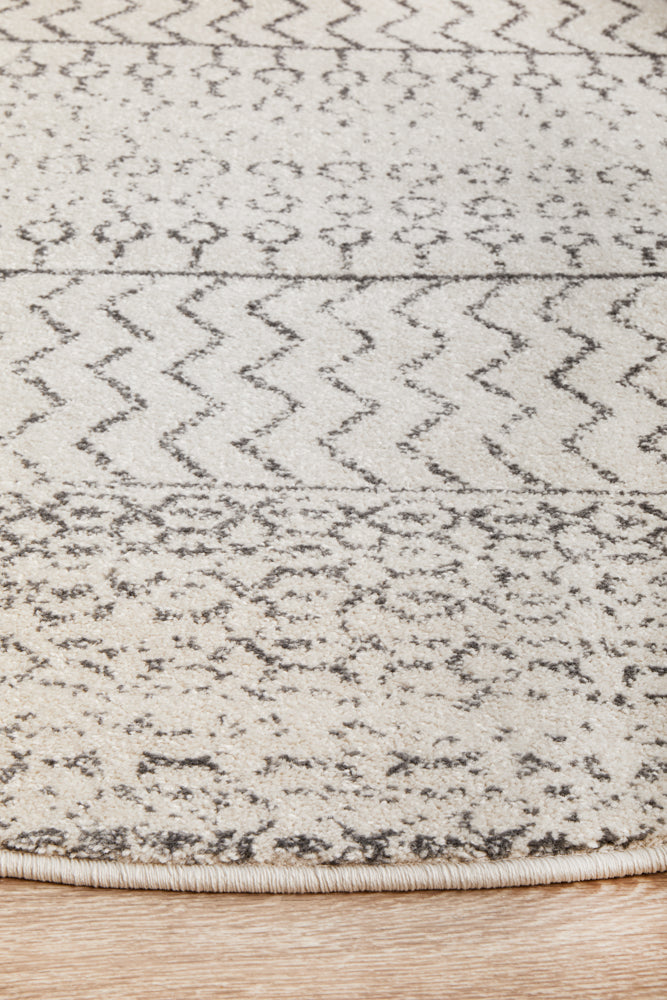 Chrome Harper Silver Round Rug