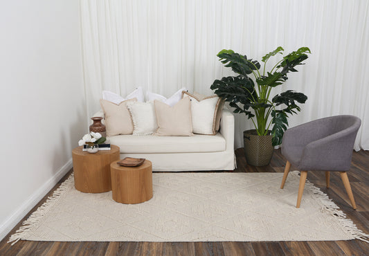 Diego Tribal Beige Wool Rug