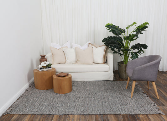 Diego Tribal Grey Multi Wool Rug