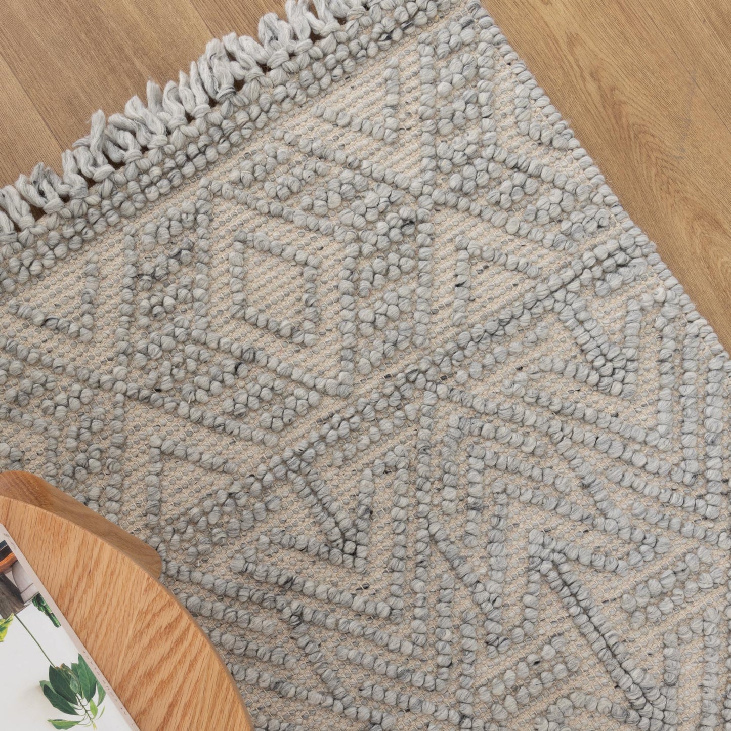 Diego Tribal Grey Wool Rug