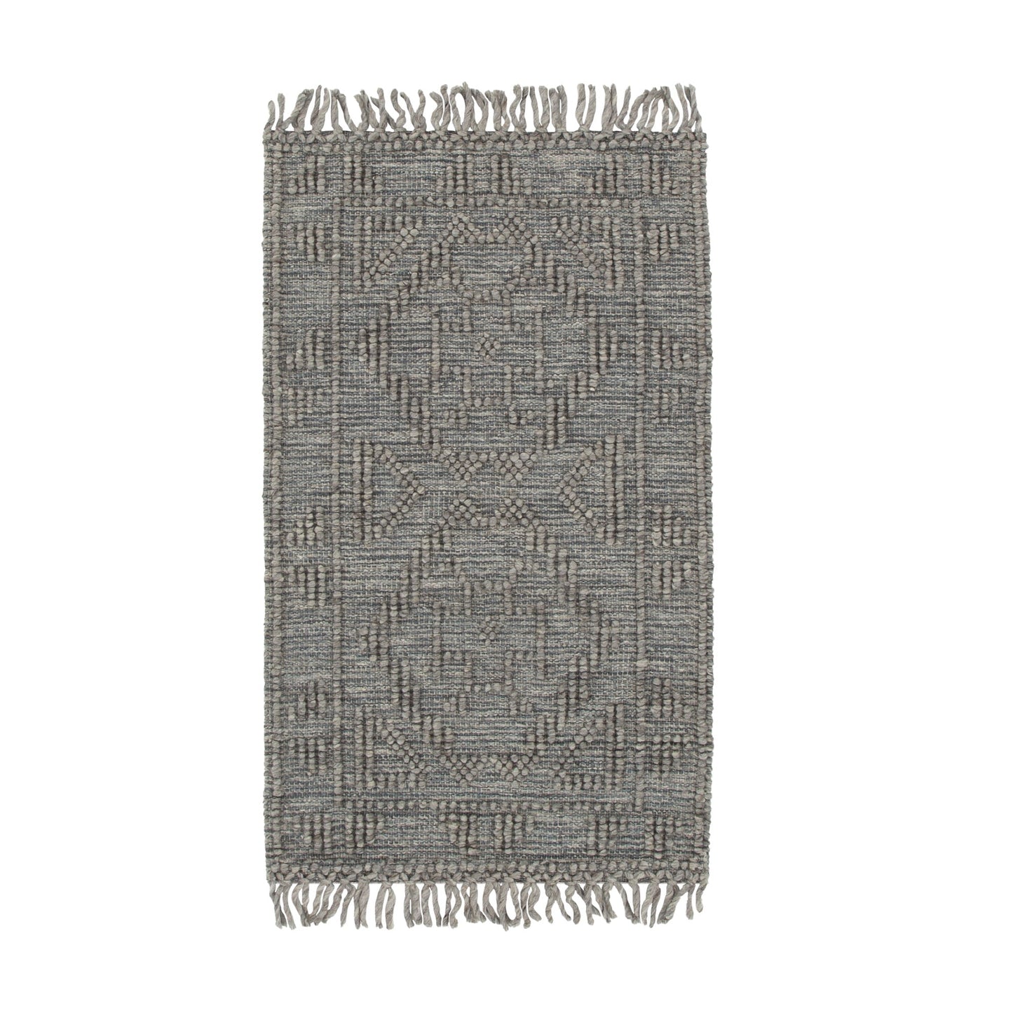 Diego Ornamental Grey Multi Wool Rug