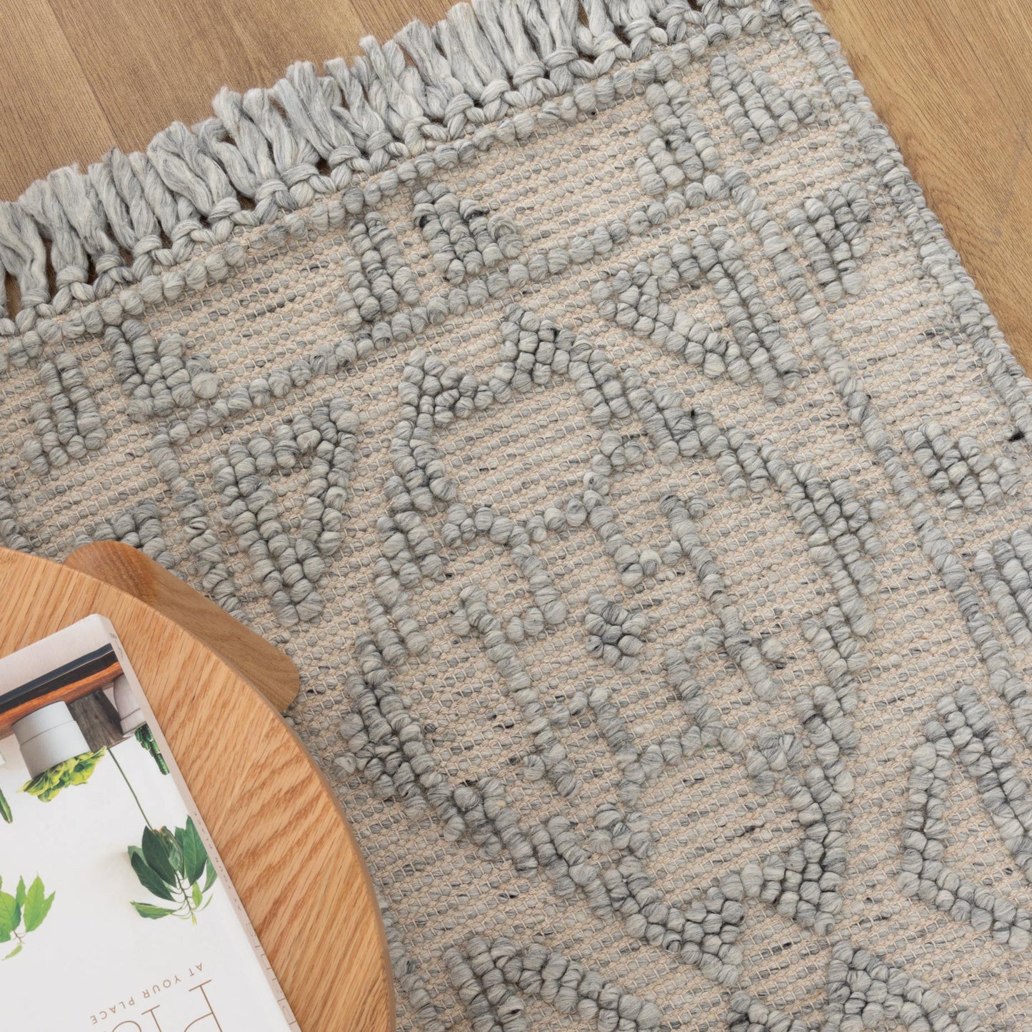 Diego Ornamental Grey Wool Rug