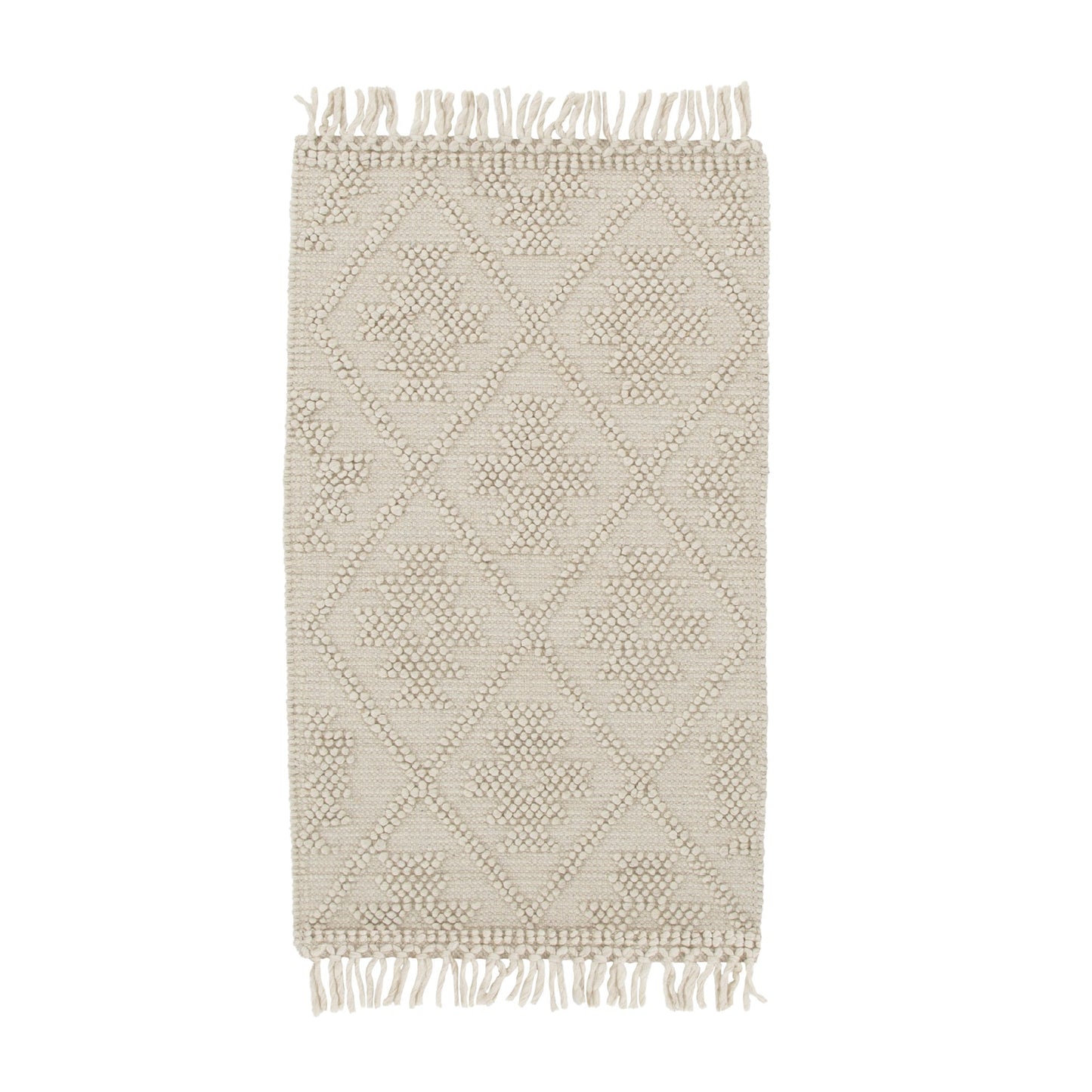 Diego Geometric Beige Wool Rug