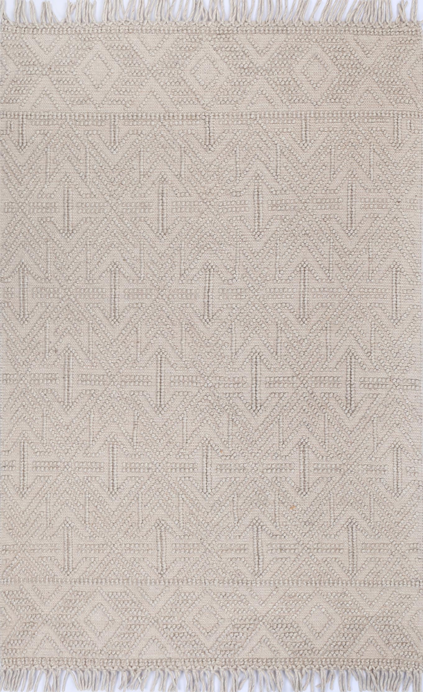 Diego Geometric Brown Wool Rug