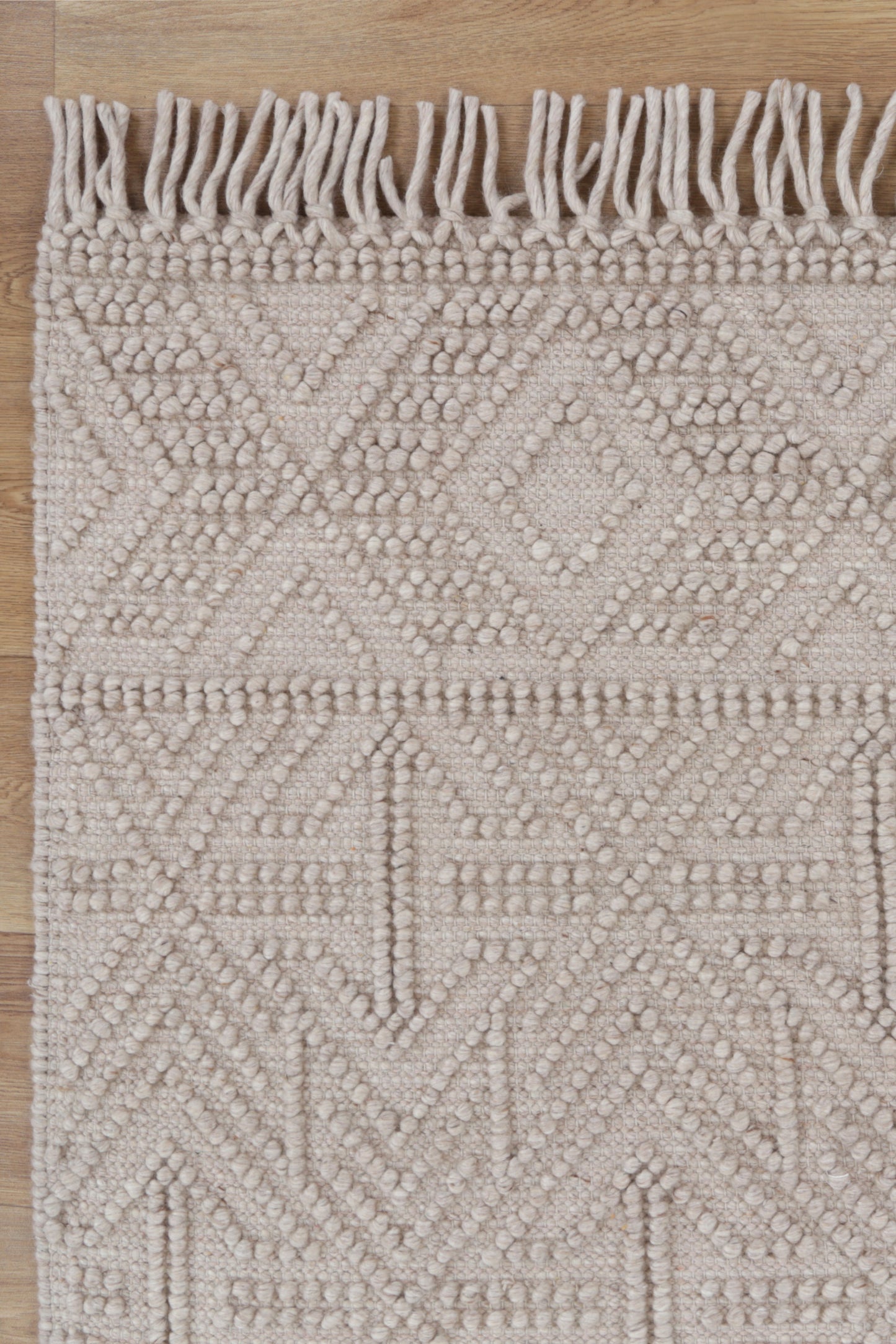 Diego Geometric Brown Wool Rug