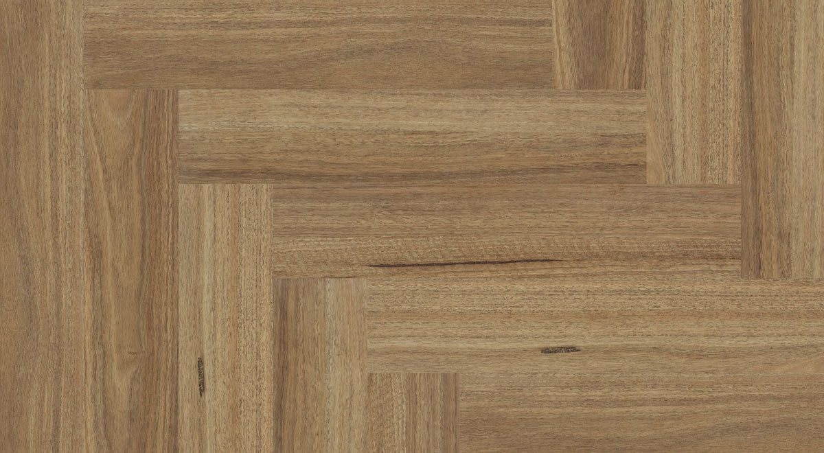 Everlast Laminate 10mm - Atlantic Spotted Gum Herringbone – room scene 2