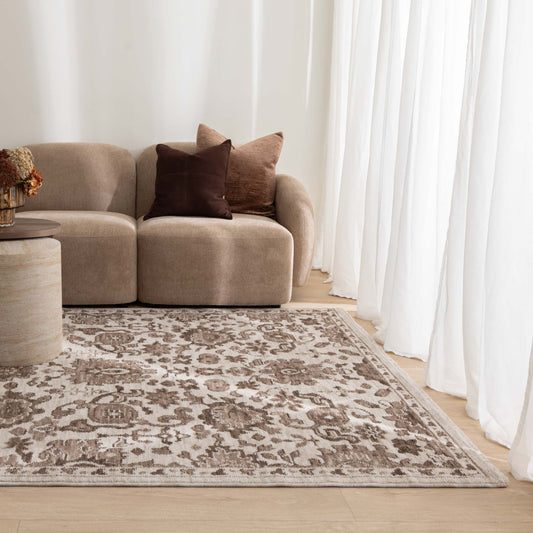 Horizon Ivory Brown Traditional Rug H107