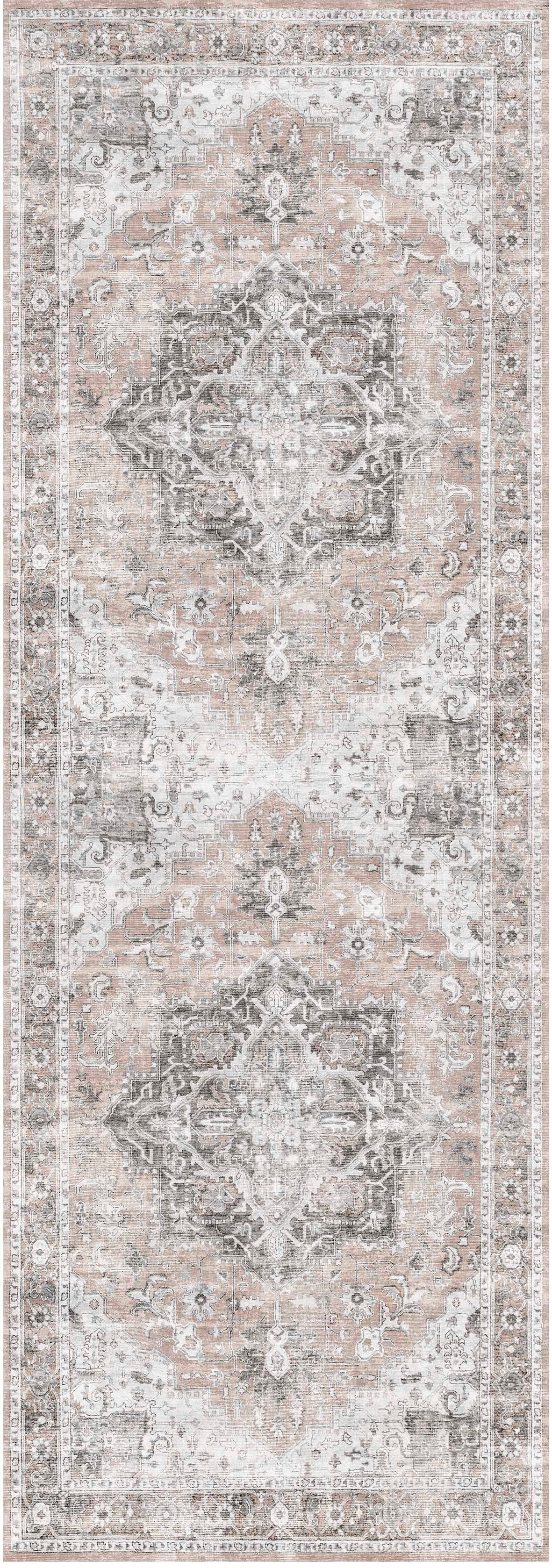 Distressed Vintage Cezanne Blush Area Runner