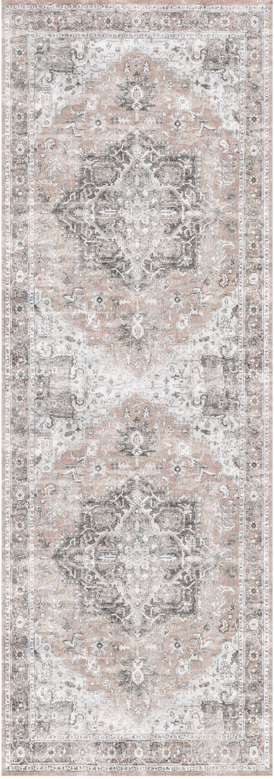 Distressed Vintage Cezanne Blush Area Runner