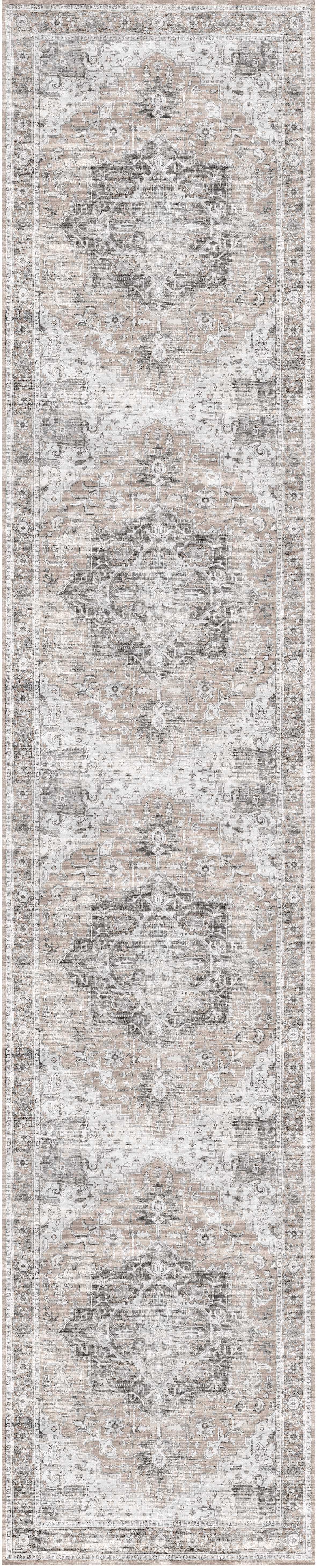 Distressed Vintage Cezanne Blush Area Runner