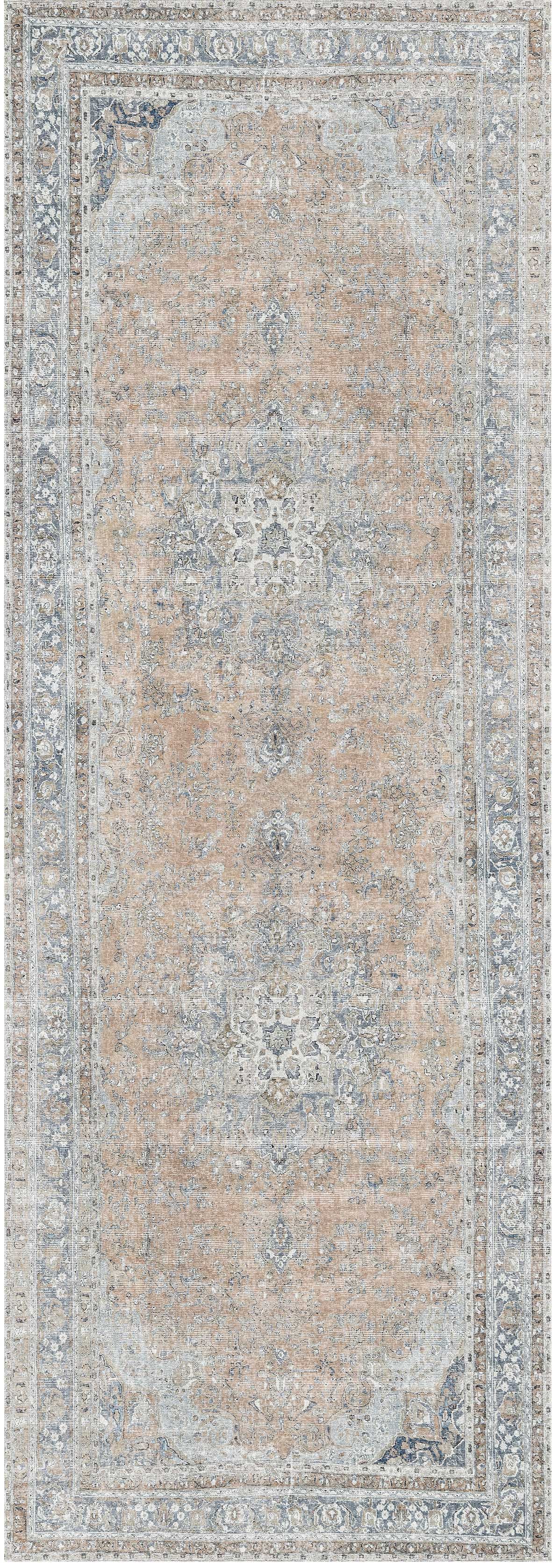 Distressed Vintage Oxus Desert Runner Rug