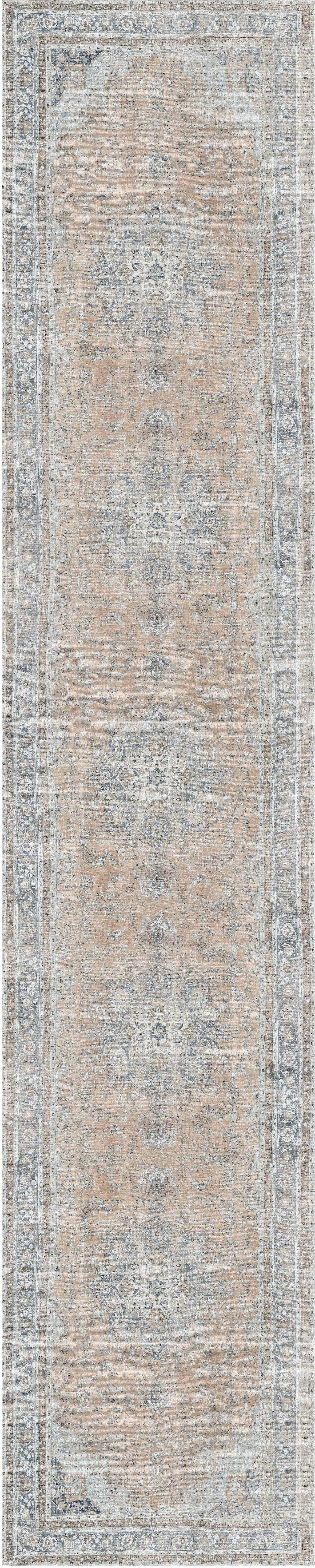 Distressed Vintage Oxus Desert Runner Rug