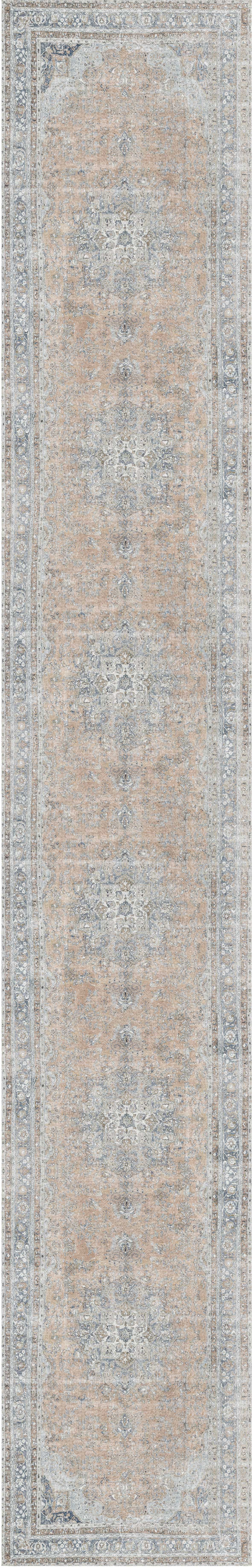 Distressed Vintage Oxus Desert Runner Rug