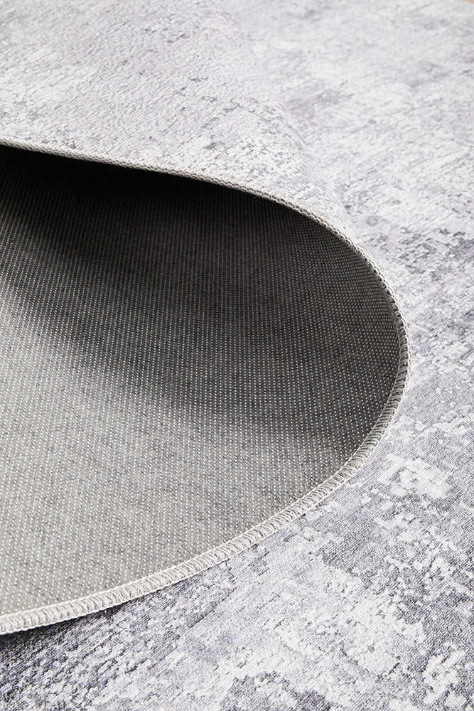 Illusions Abstract Contemporary Silver Rug