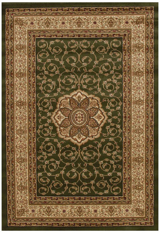 Istanbul Collection Medallion Classic Pattern Green Rug