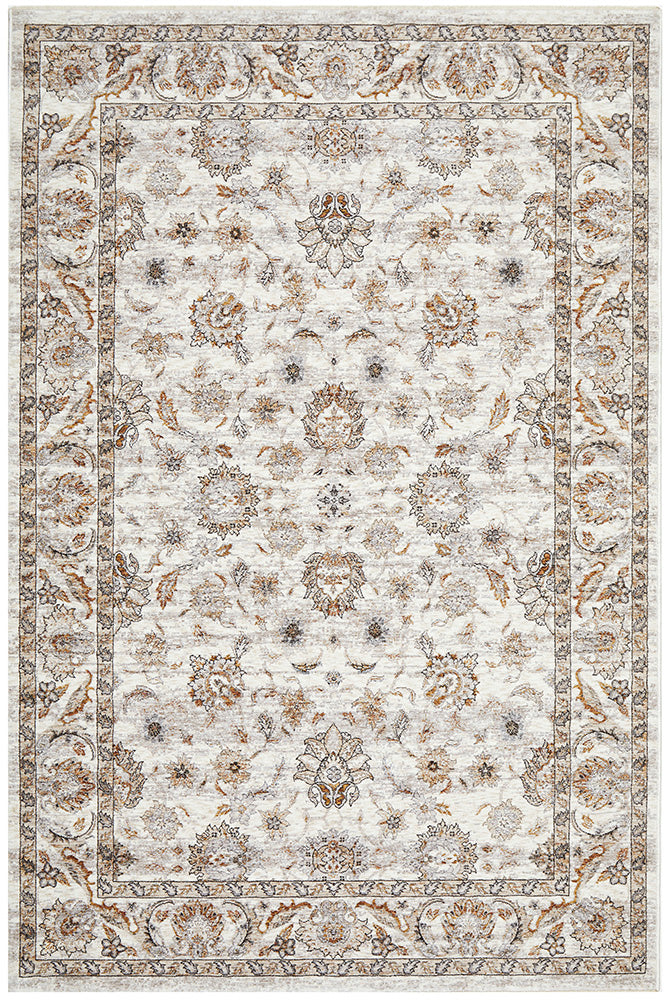 Jaipur Elegant Floral Border Bone Rug