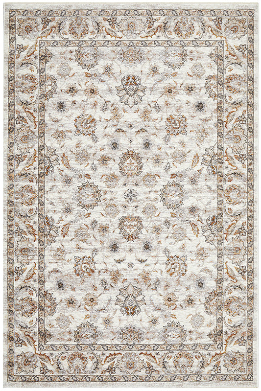 Jaipur Elegant Floral Border Bone Rug
