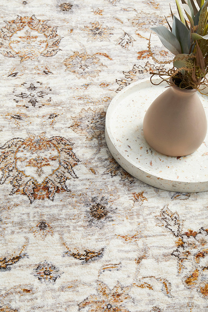 Jaipur Elegant Floral Border Bone Rug