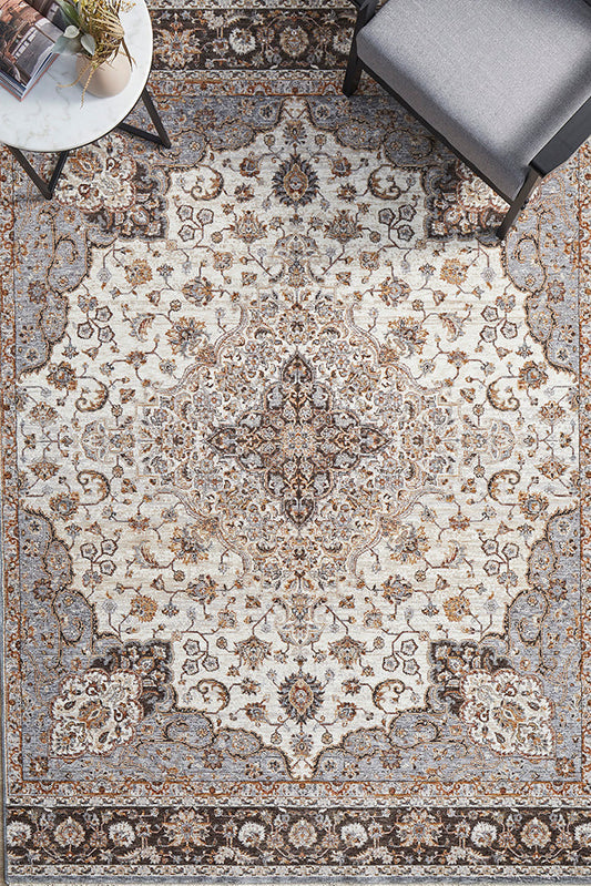 Jaipur Medallion Silver Rug