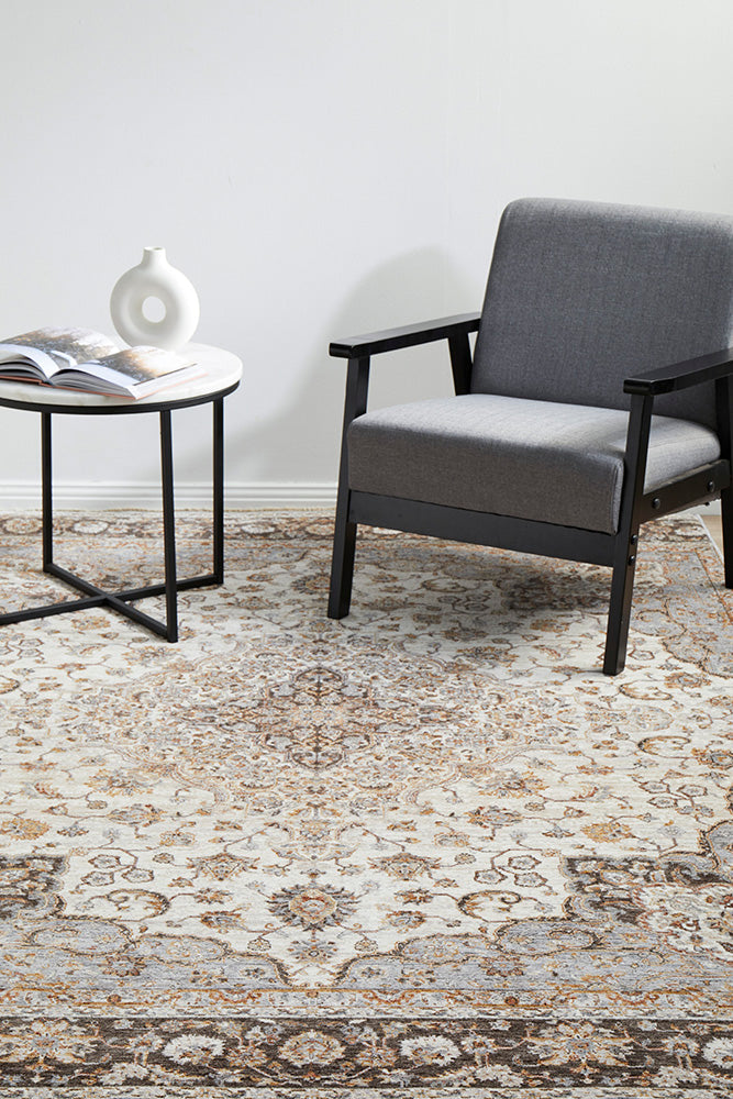 Jaipur Medallion Silver Rug