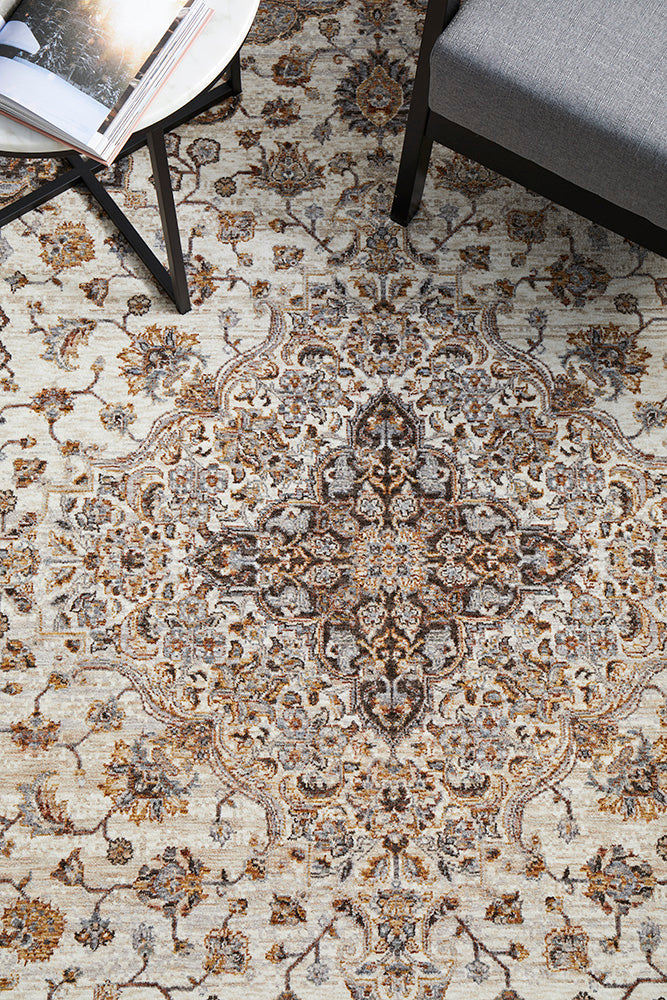 Jaipur Medallion Silver Rug