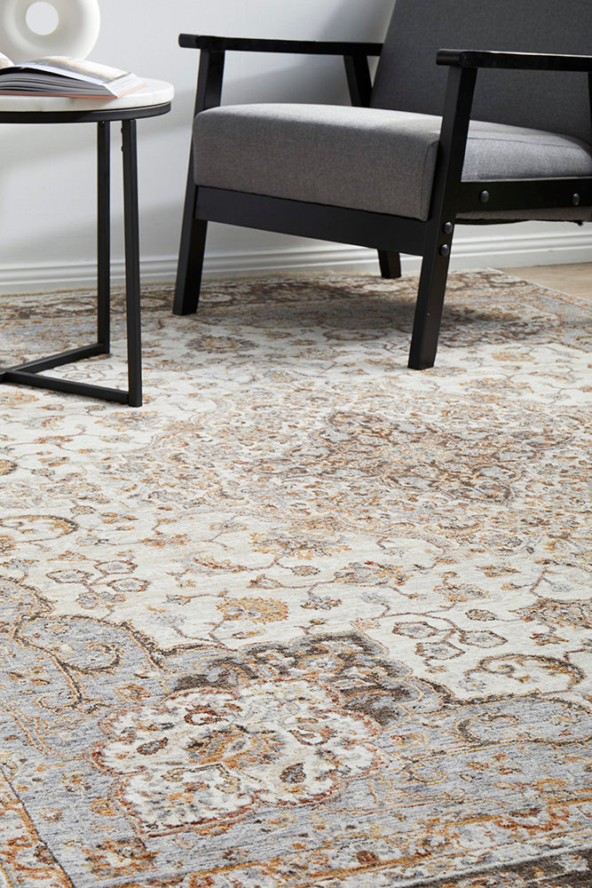 Jaipur Medallion Silver Rug