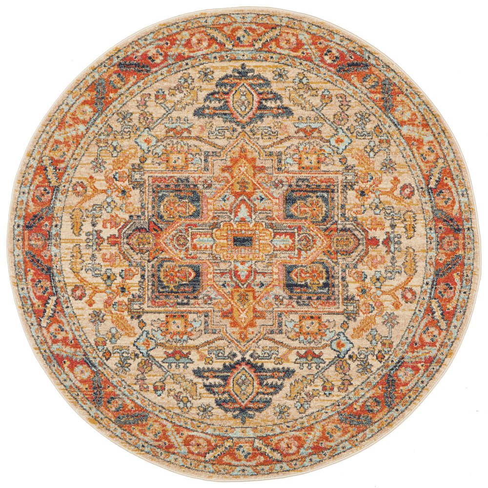 Legacy Emblem Star Rust Round Rug