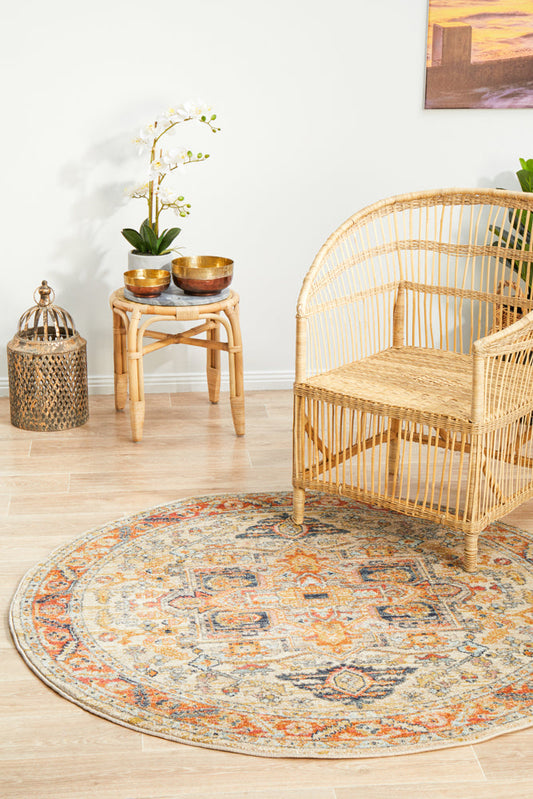 Legacy Emblem Star Rust Round Rug